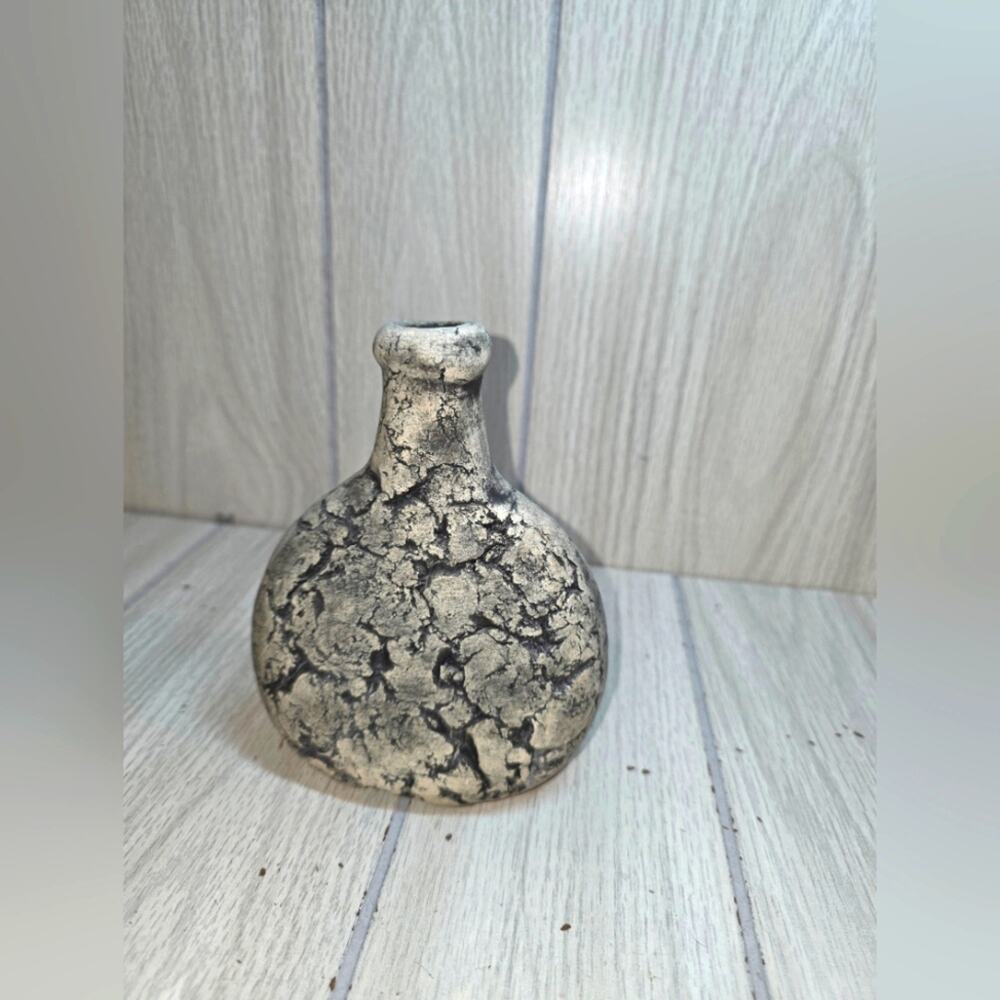 Vtg Stan Langwait Textured Sculpted Clay Vase Mt.St. Helen Volcanic Ash Pottery
